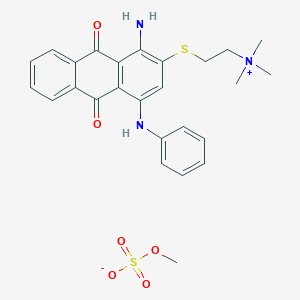 molecular formula C26H29N3O6S2 B094170 Ethanaminium, 2-((1-amino-9,10-dihydro-9,10-dioxo-4-(phenylamino)-2-anthracenyl)thio)-N,N,N-trimethyl-, methyl sulfate CAS No. 18559-08-5