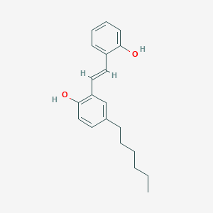 molecular formula C20H24O2 B094227 trans-5-Hexyl-2,2'-stilbenediol CAS No. 18221-53-9