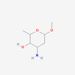 molecular formula C7H15NO3 B094240 4-Amino-6-methoxy-2-methyloxan-3-ol CAS No. 18977-92-9