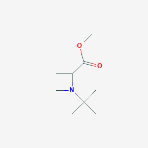 molecular formula C9H17NO2 B094245 Methyl 1-tert-butyl-2-azetidinecarboxylate CAS No. 18085-35-3