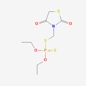 molecular formula C8H14NO4PS3 B094269 3-(Diethoxyphosphinothioylsulfanylmethyl)-1,3-thiazolidine-2,4-dione CAS No. 17702-71-5