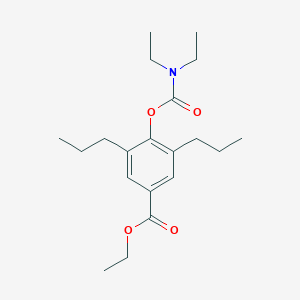 molecular formula C20H31NO4 B009428 Ethyl 4-(diethylcarbamoyloxy)-3,5-dipropylbenzoate CAS No. 100482-29-9