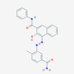molecular formula C25H20N4O3 B094327 2-Naphthalenecarboxamide, 4-[[5-(aminocarbonyl)-2-methylphenyl]azo]-3-hydroxy-N-phenyl- CAS No. 16403-84-2