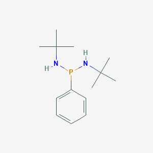 molecular formula C14H25N2P B094329 Phosphonous diamide, N,N'-bis(t-butyl)phenyl- CAS No. 15916-96-8