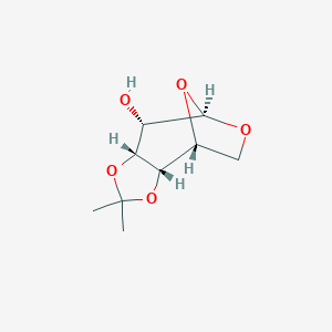 molecular formula C9H14O5 B094334 (1R,2S,6R,7S,8R)-4,4-Dimethyl-3,5,9,11-tetraoxatricyclo[6.2.1.02,6]undecan-7-ol CAS No. 17073-95-9