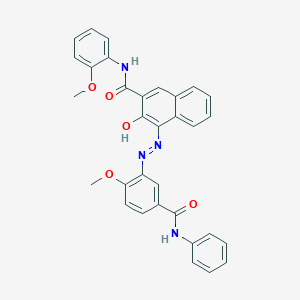 molecular formula C32H26N4O5 B094391 2-Naphthalenecarboxamide, 3-hydroxy-N-(2-methoxyphenyl)-4-[[2-methoxy-5-[(phenylamino)carbonyl]phenyl]azo]- CAS No. 16195-23-6