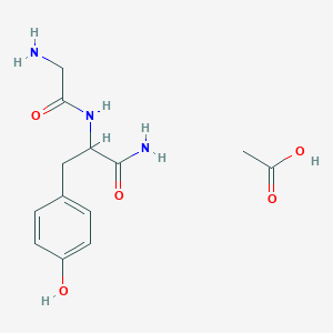 molecular formula C13H19N3O5 B094474 Acetic acid;2-[(2-aminoacetyl)amino]-3-(4-hydroxyphenyl)propanamide CAS No. 15761-60-1