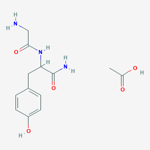 molecular formula C13H19N3O5 B094474 (S)-2-(2-Aminoacetamido)-3-(4-hydroxyphenyl)Propanamide acetate CAS No. 15761-60-1