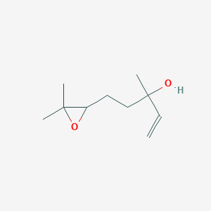 molecular formula C10H18O2 B094515 Oxiranepropanol,alpha-ethenyl-alpha,3,3-trimethyl-(9CI) CAS No. 15249-35-1