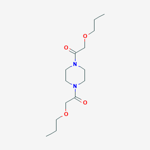 molecular formula C14H26N2O4 B094546 Piperazine, 1,4-bis(propoxyacetyl)- CAS No. 17149-26-7
