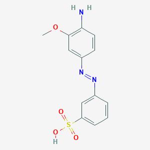 molecular formula C13H13N3O4S B094569 Benzenesulfonic acid, 3-[(4-amino-3-methoxyphenyl)azo]- CAS No. 138-28-3