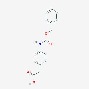 molecular formula C16H15NO4 B094603 (4-Benzyloxycarbonylaminophenyl)-acetic acid CAS No. 17859-70-0