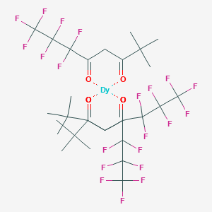 molecular formula C30H30DyF21O6 B094655 Tris(6,6,7,7,8,8,8-heptafluoro-2,2-dimethyl-3,5-octanedionato-kappaO3,kappaO5)dysprosium CAS No. 18323-98-3