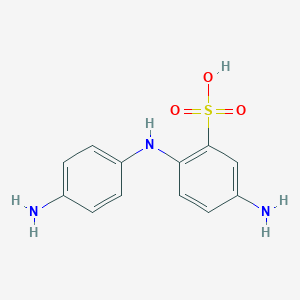 molecular formula C12H13N3O3S B094665 Benzenesulfonic acid, 5-amino-2-[(4-aminophenyl)amino]- CAS No. 119-70-0