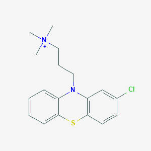 molecular formula C18H22ClN2S+ B094678 10H-Phenothiazine-10-propanaminium, 2-chloro-N,N,N-trimethyl- CAS No. 19077-31-7