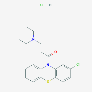 molecular formula C19H22Cl2N2OS B094691 2-Chloro-10-(3-(diethylamino)propionyl)-10H-phenothiazinium chloride CAS No. 1045-82-5