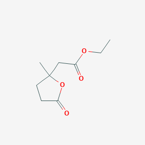 molecular formula C9H14O4 B094692 Ethyl tetrahydro-2-methyl-5-oxofuran-2-acetate CAS No. 16807-50-4