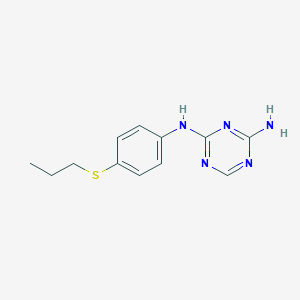 molecular formula C12H15N5S B094700 s-Triazine, 2-amino-4-(p-(propylthio)anilino)- CAS No. 1087-33-8