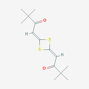 molecular formula C14H20O2S2 B094706 2-Butanone, 1,1'-(1,3-dithietane-2,4-diylidene)bis[3,3-dimethyl- CAS No. 19018-14-5