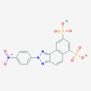 molecular formula C16H10N4O8S2 B094805 2H-Naphtho[1,2-d]triazole-6,8-disulfonic acid, 2-(4-nitrophenyl)- CAS No. 130-34-7