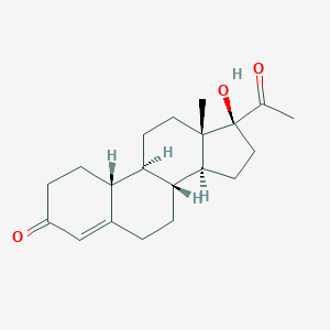 molecular formula C20H28O3 B094828 (8R,9S,10R,13S,14S,17S)-17-acetyl-17-hydroxy-13-methyl-1,2,6,7,8,9,10,11,12,14,15,16-dodecahydrocyclopenta[a]phenanthren-3-one CAS No. 16895-64-0