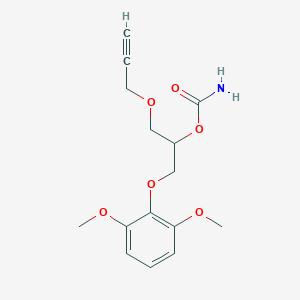 molecular formula C15H19NO6 B094864 1-(2,6-Dimethoxyphenoxy)-3-(2-propynyloxy)-2-propanol carbamate CAS No. 16222-54-1