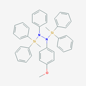 molecular formula C39H38N2OSi2 B094873 Hydrazobenzene, 4-methoxy-N,N'-bis(methyldiphenylsilyl)- CAS No. 15951-45-8