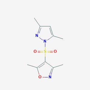 molecular formula C10H13N3O3S B094937 3,5-Dimethyl-1-(3,5-dimethyl-4-isoxazolylsulfonyl)pyrazole CAS No. 17605-87-7