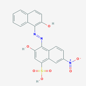molecular formula C20H13N3O7S B094975 1-Naphthalenesulfonic acid, 3-hydroxy-4-[(2-hydroxy-1-naphthalenyl)azo]-7-nitro- CAS No. 16279-54-2