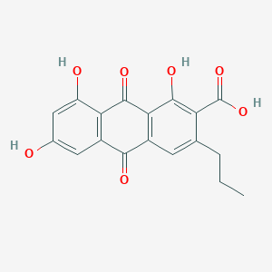molecular formula C18H14O7 B094987 1,6,8-Trihydroxy-9,10-dioxo-3-propylanthracene-2-carboxylic acid CAS No. 15979-76-7