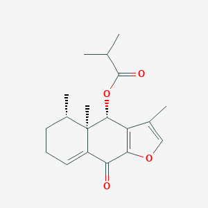 molecular formula C19H24O4 B095142 4beta-(Isobutyryloxy)-3,4abeta,5beta-trimethyl-4,4a,5,6-tetrahydronaphtho[2,3-b]furan-9(7H)-one CAS No. 18883-09-5