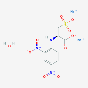 molecular formula C9H9N3Na2O10S B095145 Disodium;(2R)-2-(2,4-dinitroanilino)-3-sulfonatopropanoate;hydrate CAS No. 16068-14-7