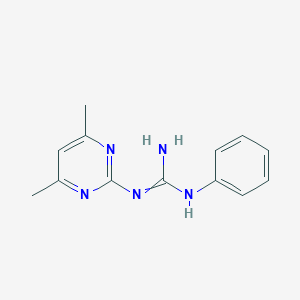 molecular formula C13H15N5 B095238 Guanidine, 1-(4,6-dimethyl-2-pyrimidinyl)-3-phenyl- CAS No. 16018-49-8