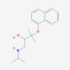 molecular formula C18H25NO2 B095240 1-(Isopropylamino)-3-methyl-3-(1-naphthyloxy)-2-butanol CAS No. 19343-20-5