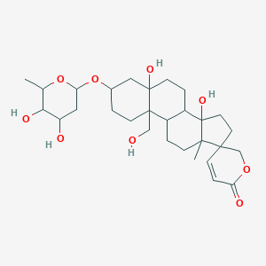 (3beta,5beta)-3-[(2,6-dideoxy-beta-D-ribo-hexopyranosyl)oxy]-5,14,19-trihydroxycard-20(22)-enolide