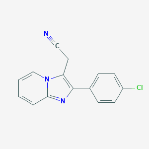 Imidazo(1,2-a)pyridine-3-acetonitrile, 2-(p-chlorophenyl)-