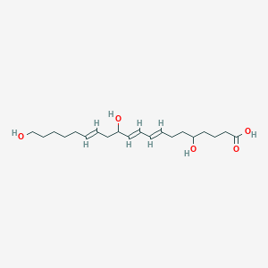 molecular formula C20H34O5 B009531 5,12,20-Trihydroxy-8,10,14-eicosatrienoic acid CAS No. 102910-24-7