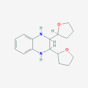 molecular formula C16H22N2O2 B095340 2,3-Bis(oxolan-2-yl)-1,2,3,4-tetrahydroquinoxaline CAS No. 18503-40-7