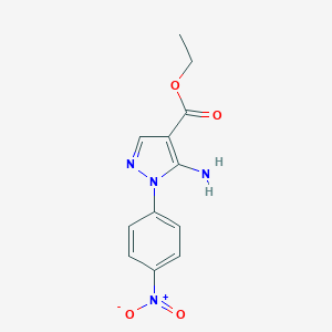 molecular formula C12H12N4O4 B095347 ethyl 5-amino-1-(4-nitrophenyl)-1H-pyrazole-4-carboxylate CAS No. 16459-35-1