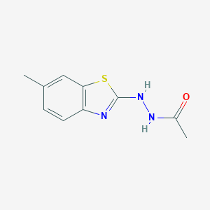 molecular formula C10H11N3OS B009541 N'-(6-Methyl-1,3-benzothiazol-2-yl)acetohydrazide CAS No. 100220-30-2