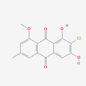 molecular formula C16H11ClO5 B095426 2-Chloro-1,3-dihydroxy-8-methoxy-6-methylanthracene-9,10-dione CAS No. 19267-89-1