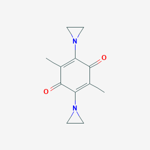 molecular formula C12H14N2O2 B095437 2,5-Dimethyl-3,6-diaziridinyl-1,4-benzoquinone CAS No. 18735-47-2