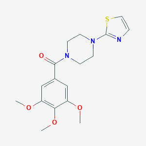 molecular formula C17H21N3O4S B095455 1-(2-Thiazolyl)-4-(3,4,5-trimethoxybenzoyl)piperazine CAS No. 17766-79-9