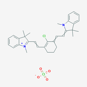 molecular formula C32H36Cl2N2O4 B009546 2-[2-[2-Chloro-3-[2-(1,3,3-trimethylindol-1-ium-2-yl)ethenyl]cyclohex-2-en-1-ylidene]ethylidene]-1,3,3-trimethylindole;perchlorate CAS No. 102185-03-5