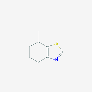 molecular formula C8H11NS B009548 Benzothiazole, 4,5,6,7-tetrahydro-7-methyl- CAS No. 104468-47-5