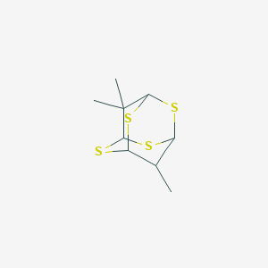 molecular formula C9H14S4 B095487 2,4,6,8-Tetrathiaadamantane, 9,9,10-trimethyl- CAS No. 17749-64-3