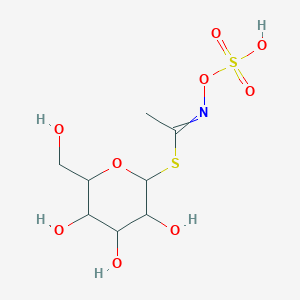 molecular formula C8H14KNO10S2 B095488 [3,4,5-trihydroxy-6-(hydroxymethyl)oxan-2-yl] N-sulfooxyethanimidothioate CAS No. 15592-33-3