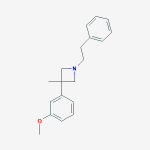 molecular formula C19H23NO B009552 3-(m-Methoxyphenyl)-3-methyl-1-phenethylazetidine CAS No. 19832-28-1