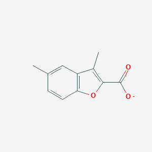 molecular formula C11H9O3- B095550 3,5-Dimethylbenzofuran-2-carboxylate CAS No. 16817-32-6