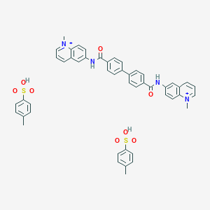 molecular formula C48H44N4O8S2+2 B095554 Quinolinium, 6,6'-(p,p'-biphenylylenebis(carbonylimino))bis(1-methyl-, ditosylate CAS No. 18355-52-7
